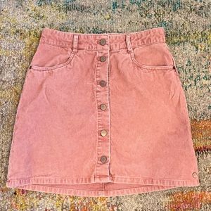 Roxy Button-Down Pink Corduroy Skirt- Small